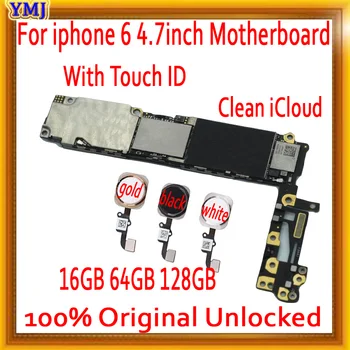 

Factory Original unlock For iphone 6 4.7inch Motherboard with/no Touch ID100% Tested Motherboard For iPhone 6 By Free iCloud