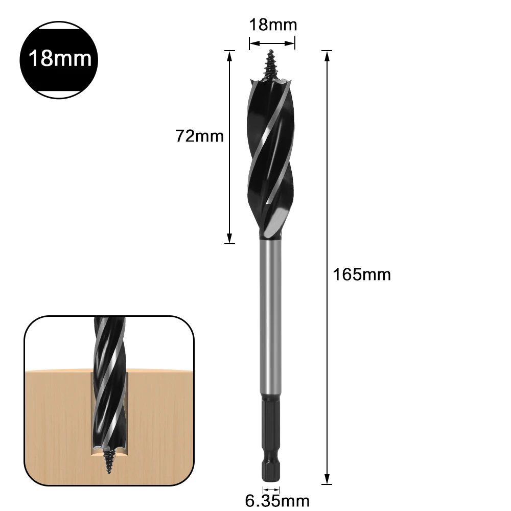 Precision Woodworking Auger Drill Bit Set, 10mm-35mm - Fast-Cutting Carpenter Tool