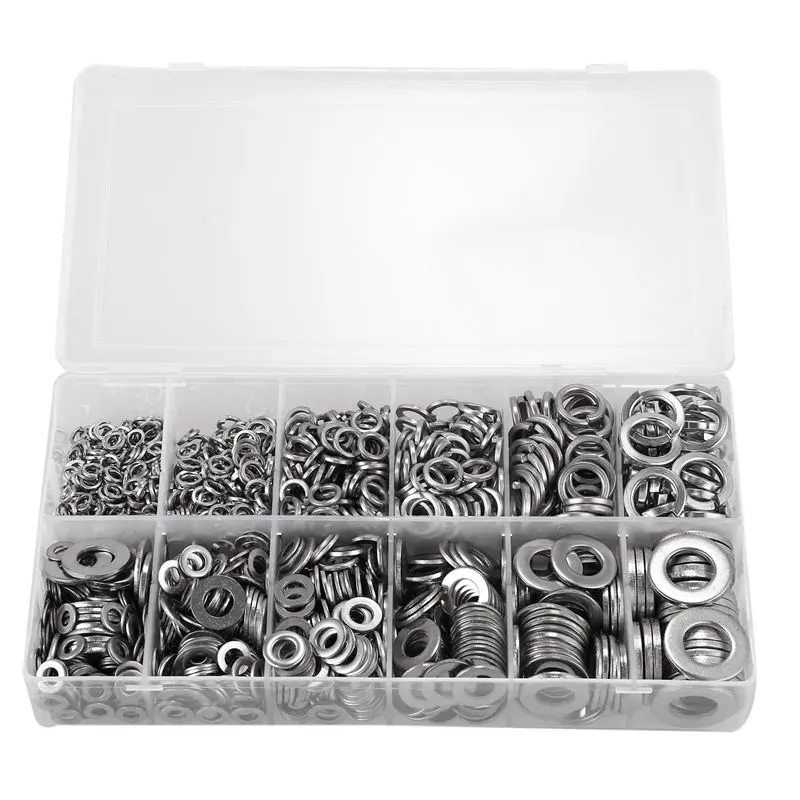 

790 Piece Flat & Spring Stainless Steel Assorted Washers Rust Resistant