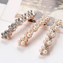 Fashion Geometric Crystal Pearl Women Hair Clips Headwear Accessories Shining Hairpins Hair Barrettes Decorations