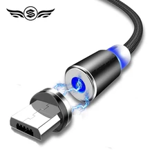 1 м Магнитный USB кабель для зарядки USB кабель Магнитный зарядный Micro USB кабель для мобильного телефона USB шнур