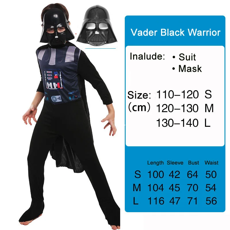 Vader-Black-Warrior Marvel/детская одежда для хеллоуина; костюм из аниме «Оптимус Прайм»; вечерние костюмы «мстители», «Трансформеры», «Нептун», «Звездные войны»; праздничные костюмы - Цвет: Vader-Black-Warrior