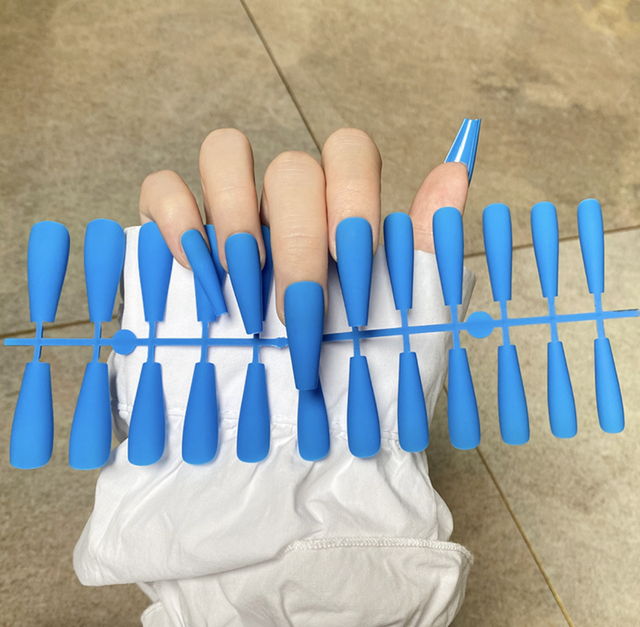 Matte Super Long Coffin False Nail Artificial Fingernails Fake Nails Nail Beauty Finger Manicure Free Shipping Items