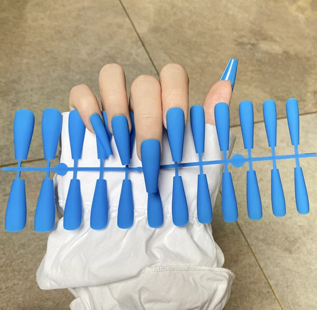 Solid Color Matte Super Long Coffin False Nail Ballet Press on Nails Tips for Nails Art Artificial Fingernails Fake TJP1170-Y24