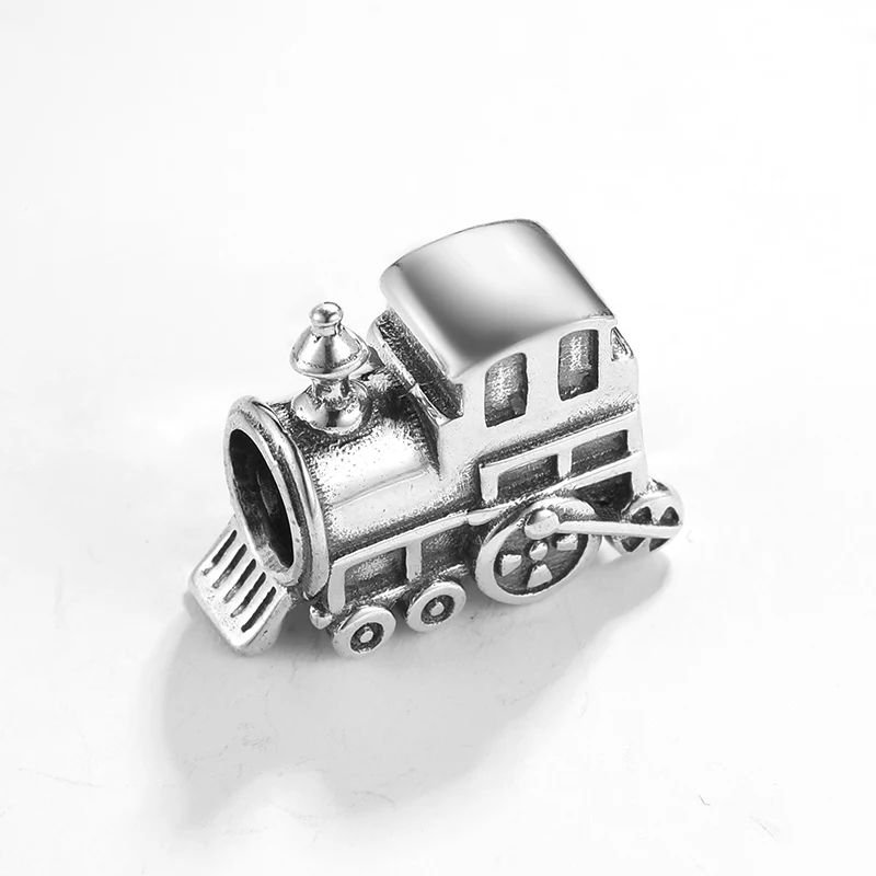 Ручная работа серебро Шарм Fit браслет Pandora бусины стерлингового серебра 925 классический винтажный паровой в форме поезда бисера Ювелирных изделий