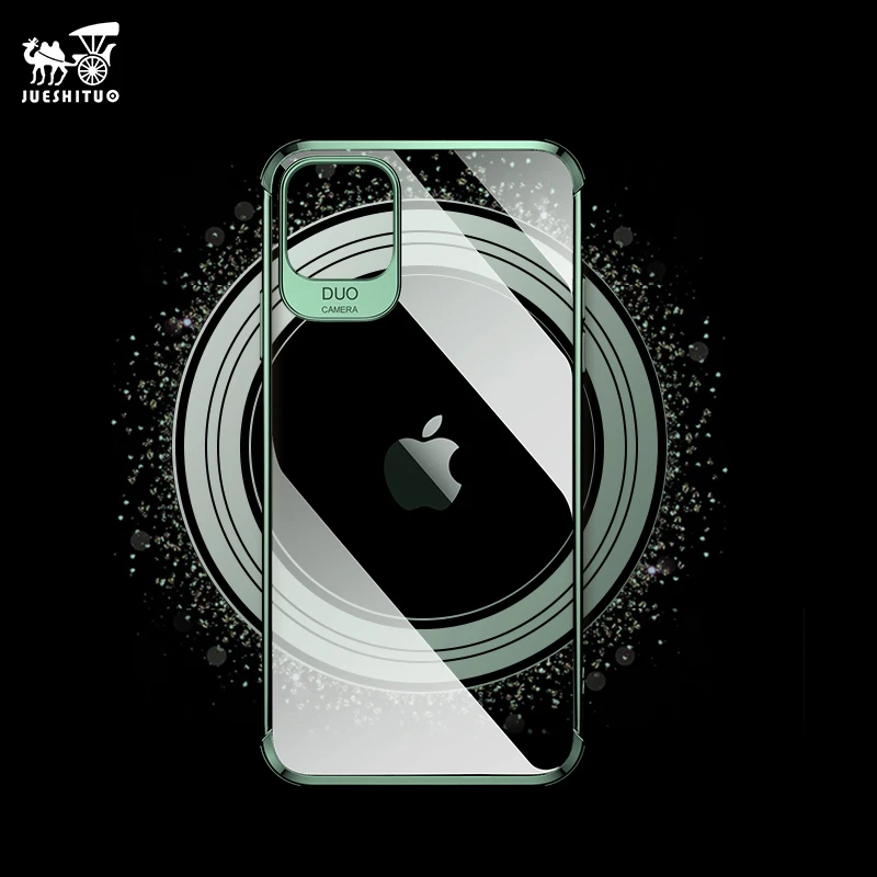 

Transparent Plating Case for iPhone 11 Pro Max Anti-knock Soft Silicone Phone Case Midnight Green for iPhone 11 Pro 2019 Coque
