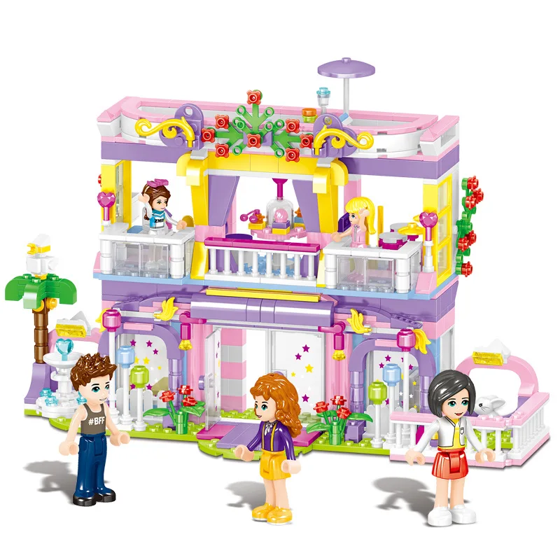 

665PCS Legoinglys Girls Sasa's Starlight Holiday Home Friends Building Blocks Mini Figures Bricks Christmas Gifts Toys