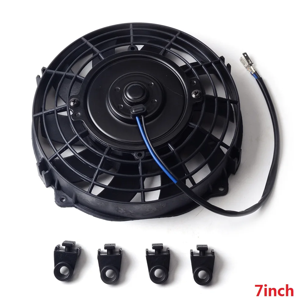 12 дюймов черный 12 в 80 Вт Электрический Универсальный Авто охлаждающий вентилятор радиатора горячий рад монтажный комплект системы охлаждения отсасывающий ветер авто модифицированный - Цвет: Черный