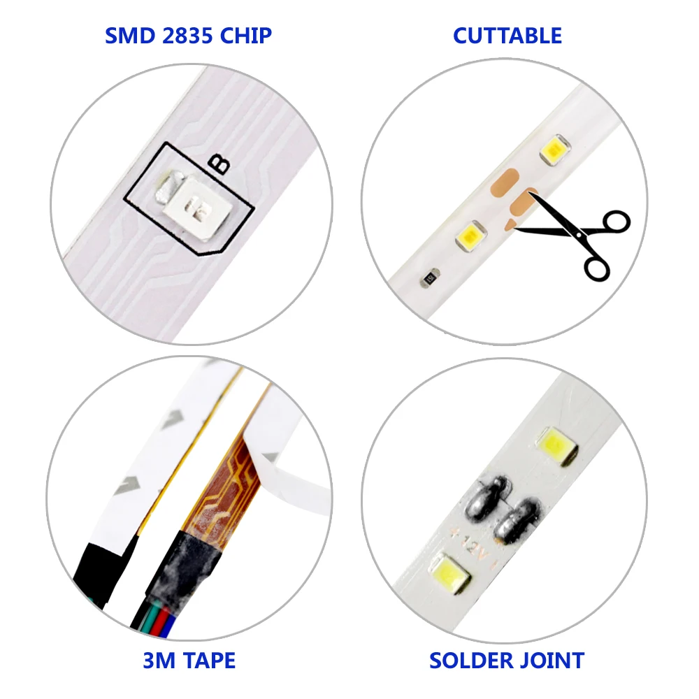 SMD 2835 Светодиодная лента Водонепроницаемая 60 светодиодов/м Epistar Светодиодная лента 12 В теплая белая красная лента Светодиодные фонари с пультом дистанционного управления