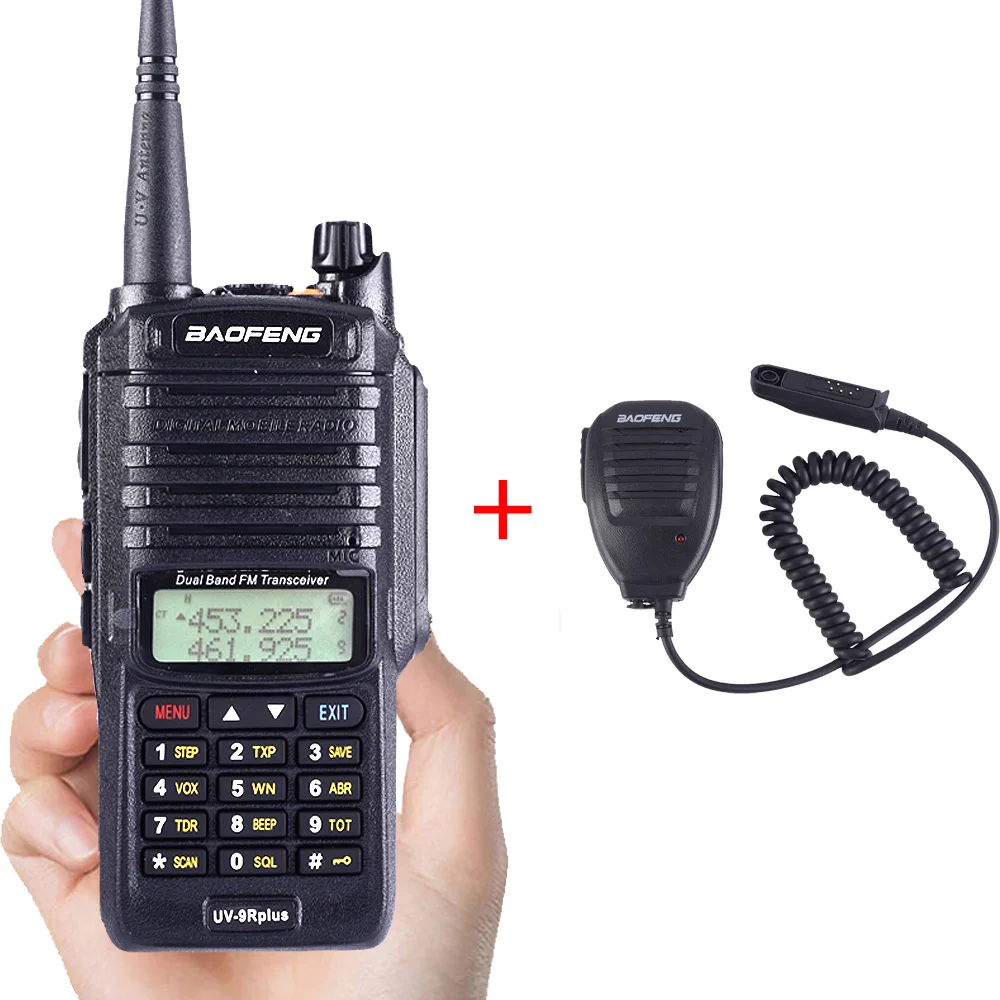 Baofeng UV-9R plus высокая мощность обновление водонепроницаемый IP67 walkie talkie 10 Вт для двухсторонней радиосвязи дальность 10 км 4500 мАч UV 9R plus - Цвет: UV-9RP-mic
