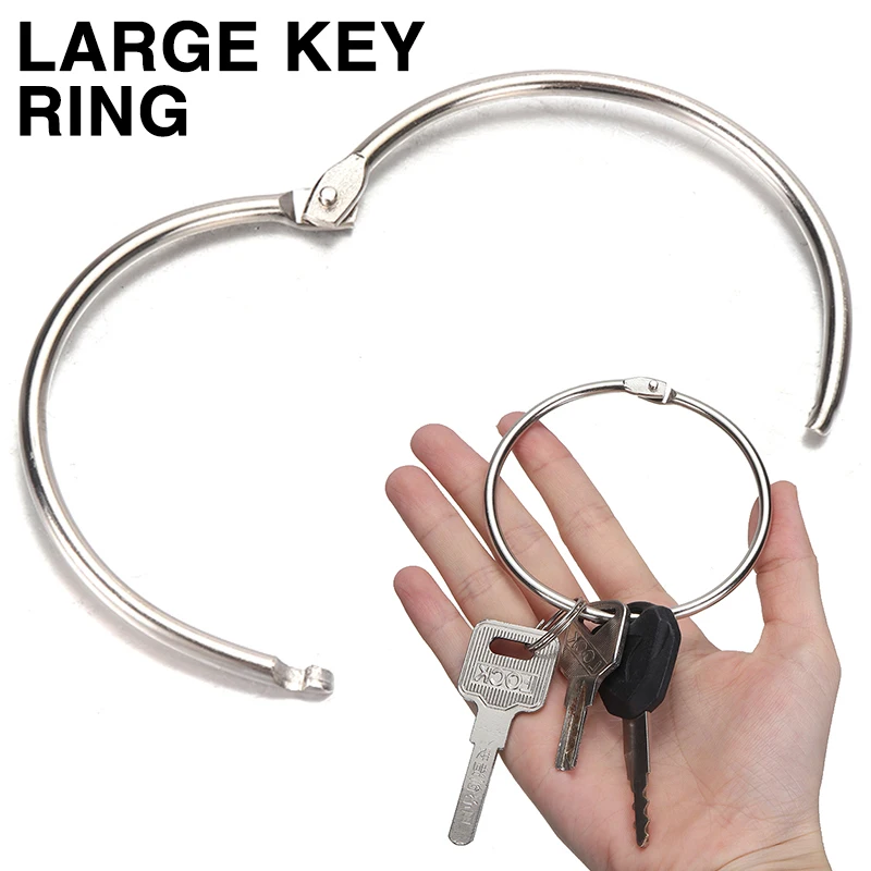 

1Pcs Keyring Keychain Extra Large Hinged Keyring Split Ring Key Ring Keyfob 76mm Diameter Home DIY Jewelry Accessories