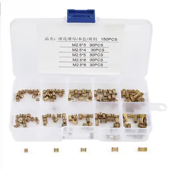 

150pcs M2.5 Brass Cylinder Knurled Round Molded-in Insert Embedded Nuts