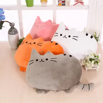 

Cute Cartoon Plush Doll Cat Back Cushion Sofa Bed Kids Room Decoration Pink Orange Throw Pillow Seat Cushion with PP Cotton