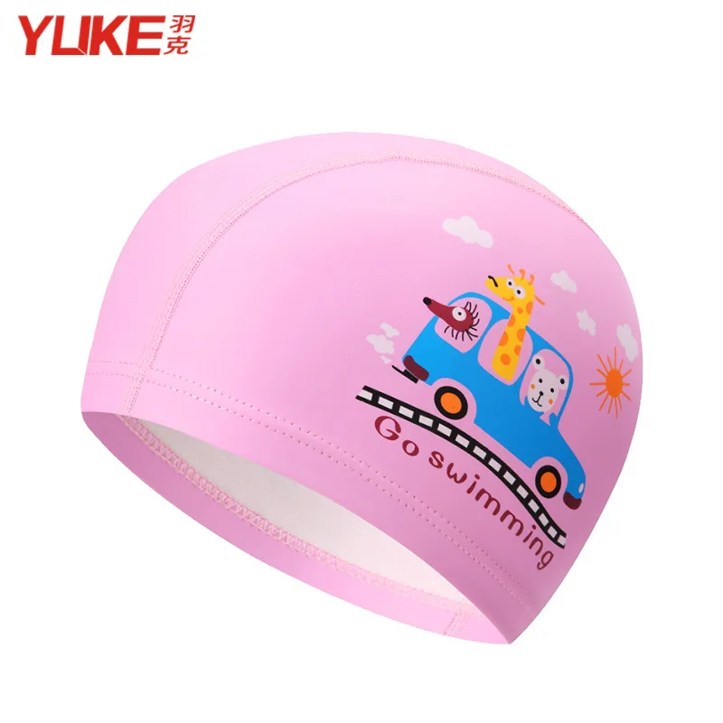 2020 Cartoon Swimming Cap Boys Girls PU Children Waterproof Swimming Caps Kids Swim Pool Hats Colorful Baby Diving Hat 2021 new winter children hat plus fleece kids caps cartoon hat for girls boys scarf thicken cap photography baby st m3m1