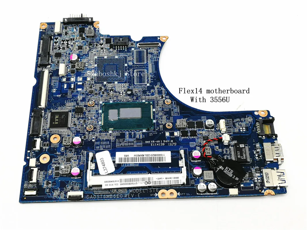 Материнская плата DA0ST6MB6F0 для ноутбука LENOVO FLEX14 с процессором Celeron SR1E3 3556 системные