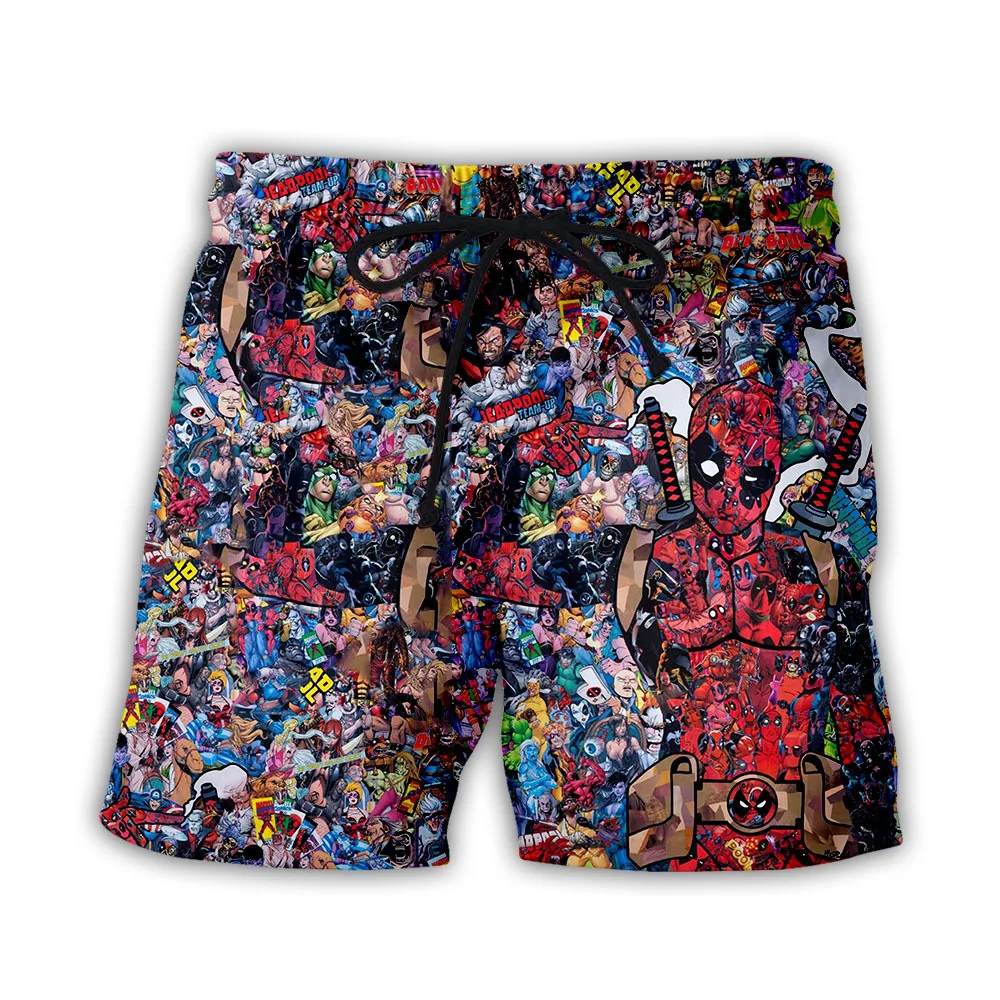 

Hot Selling 3D Printed Men Deadpool Shorts Loose Casual MEN'S Beach Pants Processing Customizable