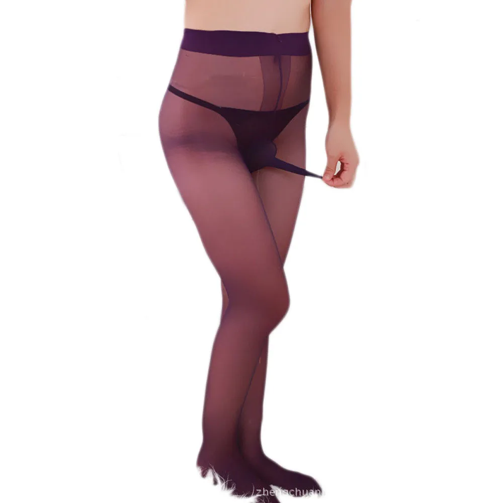Candiway Sexy Lingerie Men Transparent Sexy Underwear Pantyhose For Mens Tights Silk Stockings Body Stockings Costumes