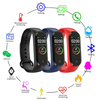 

Clock Smart Sports Men Women Watch Color Screen Blood Pressure Monitoring Step information Reminds Wrist watch For IOS Android