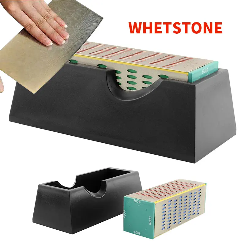 

Whetstone 4-Sides Sides Stone 4 Cutlery Knives Sharpener Sharpening Diamond Sharpeners Easy Use Tool Sharpener Stone Quick New