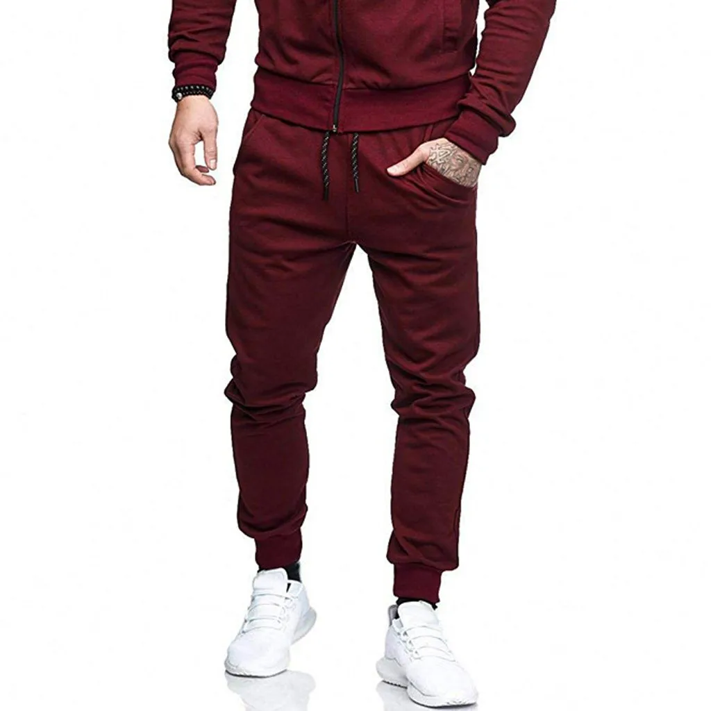 Womail pant Men Sweatpants Joggers fashion Casual Drawstring Sweatpant Trouser Loose Long Pants Sport Running Sweatpants P108