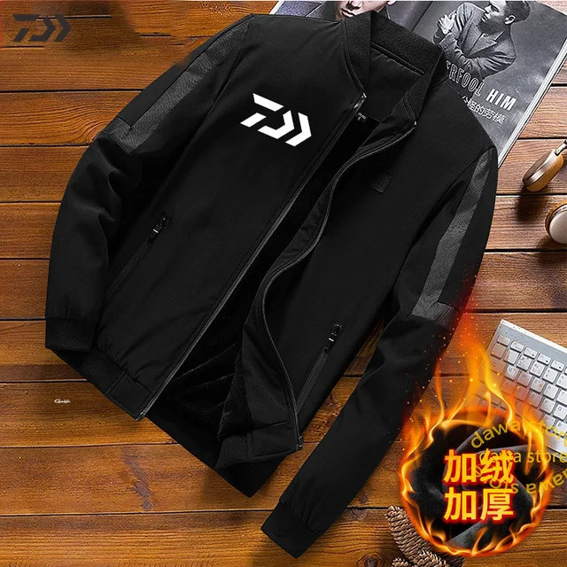 US $33.68 Daiwa New Jacket Men Fishing Clothing Warm Zipper Fishing Shirt Casual Fishing Jackets Coat Sports 