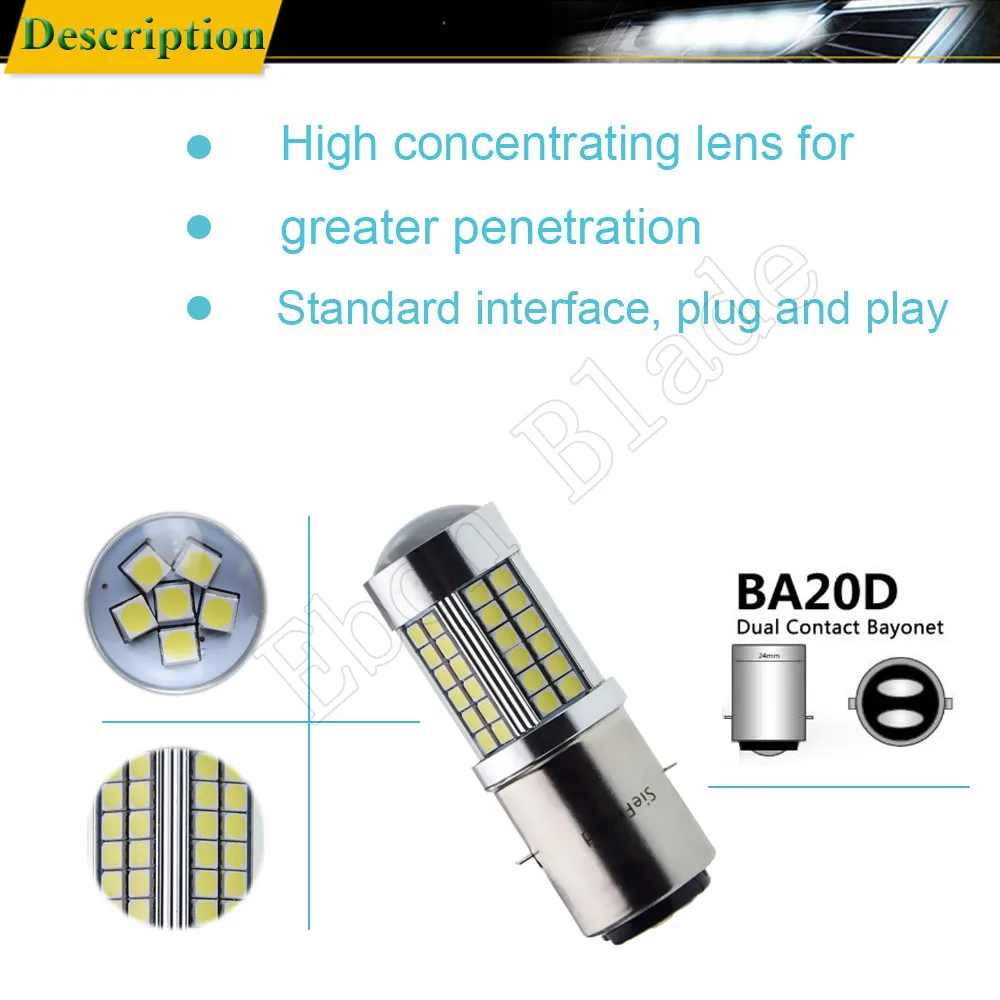 BA20D H6 светодиодный 6000K Мотоцикл головной светильник 3030 SMD Motorcybike скутер светильник 6V 12V лампы мотор аксессуары Moto головной светильник s