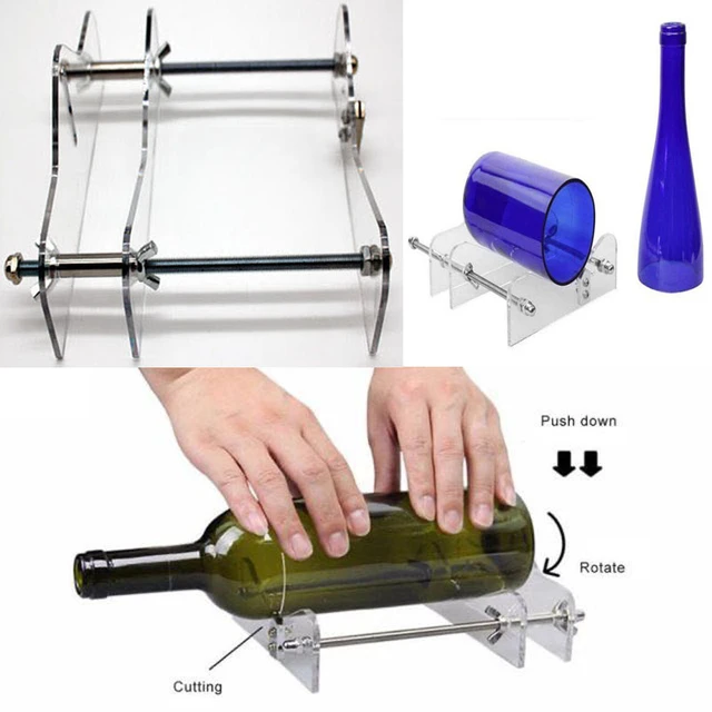 Cortador de botellas de vidrio, cortador de botellas y cortador de vidrio,  herramienta de corte de vidrio, kit de bricolaje para cortar vino, botella