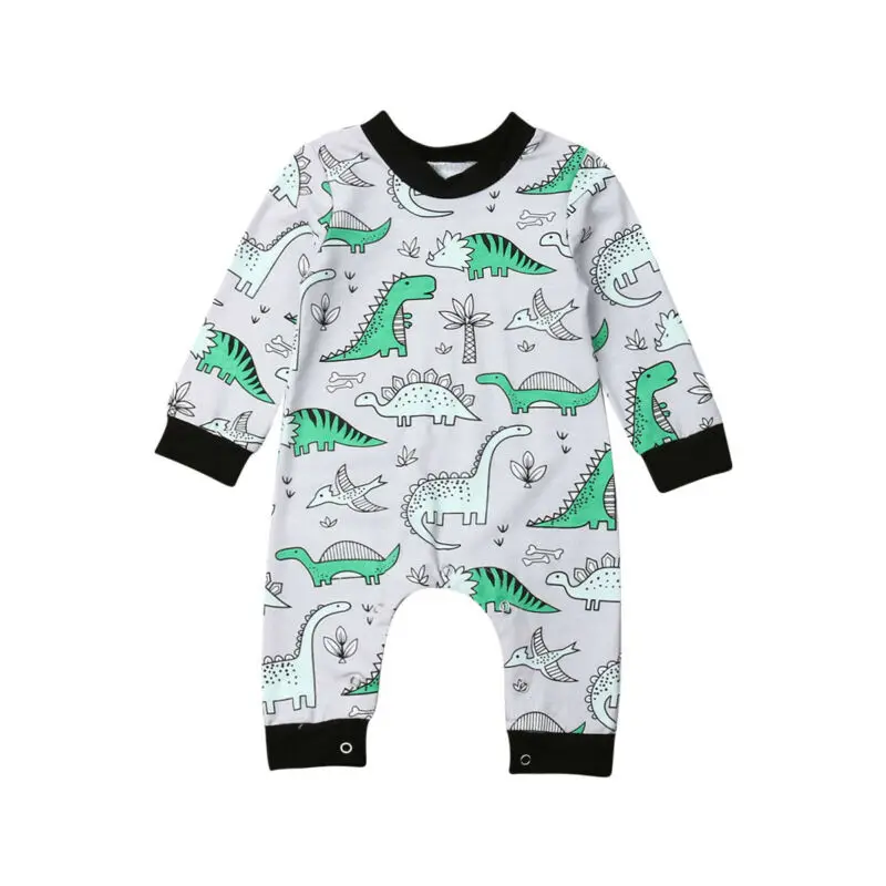 

Toddler Newborn Baby Boys Autumn Long Sleeve Romper Cartoon Dinosaur Jumpsuit Leggings Outfits