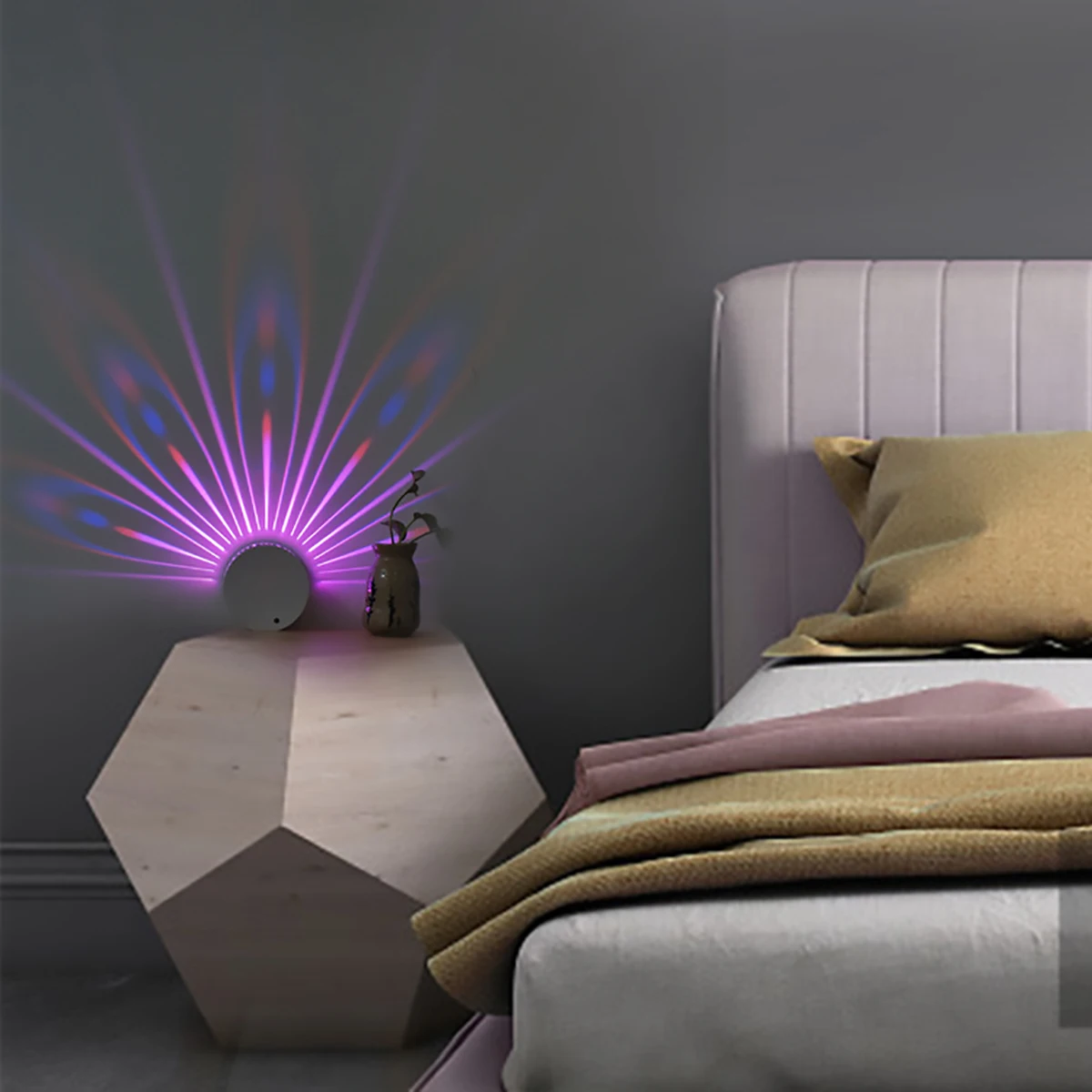 Павлин проектор лампа USB RGB Павлин настенный светильник с отверстиями по спирали поверхность установка светодиодный светильник для