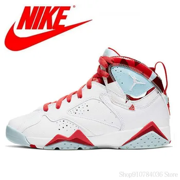 

Authentic Nike Air Jordan 7 Men's Jordan Shoes Topaz Mist (GS) 442960-10 Basketball Shoes Lace-up Gym outdoor Boots Sport Women