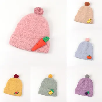 

Baby Hats Newborn Girl Boy Baby Infant Winter Warm Fruit Earflap Knit Crochet Beanie Newborn Photography Props bonnet enfant