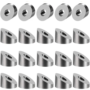 

25Pcs 1/4inch 30 Degree Angle Beveled Washer for 1/8inch to 3/16inch Deck Cable Railing Wood/Metal Posts DIY Balustrade