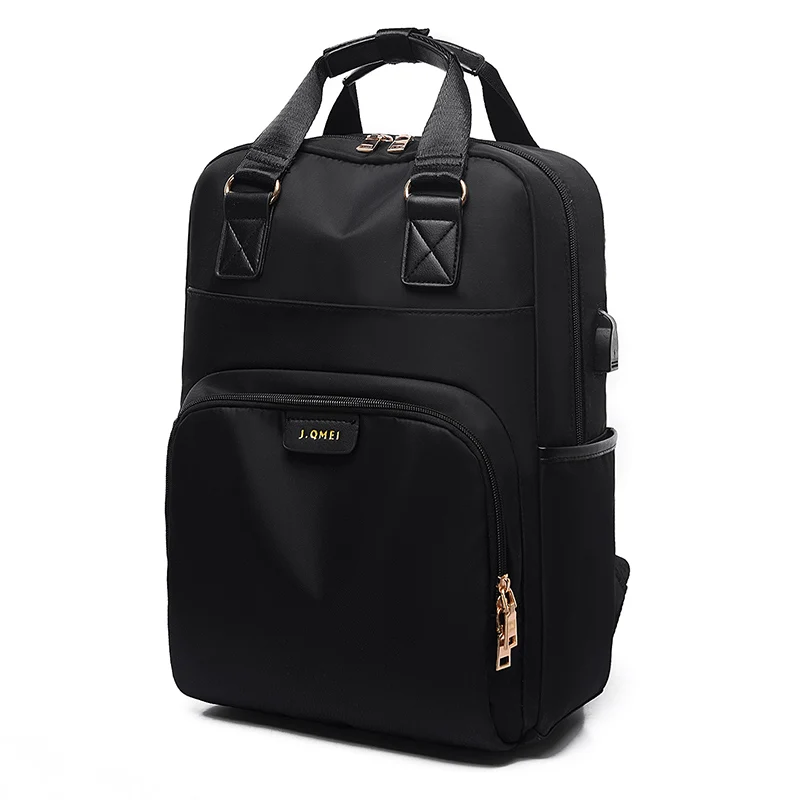 Водонепроницаемый 15,6 рюкзак для ноутбука Женский Стильный черный рюкзак женский модный большой рюкзак для ноутбука 13,3 14 15 дюймов розовый серый - Цвет: Черный