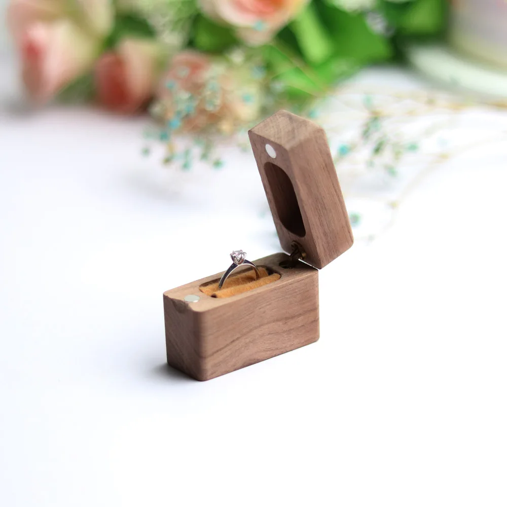 Handmade Rustic Wedding Ring Box Holder Custom Ring Box Wedding Valentines Engagement Wooden Ring Bearer Box (2)