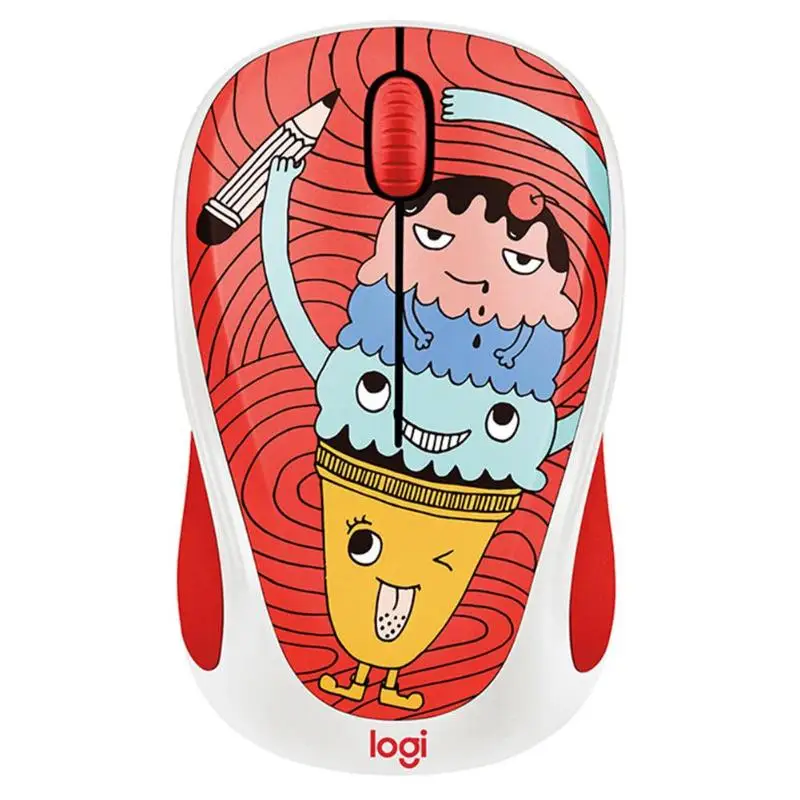 Logitech M238-V3 мультфильм беспроводной usb-приемник Мышь 3 кнопки 1000 Точек на дюйм Оптическая мышь для настольных ПК
