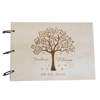 

Personalized Wood Guest Book Bridal Shower Guest Book Custom Engraved Wood Memory Guest Book Wedding Keepsake Album Gift