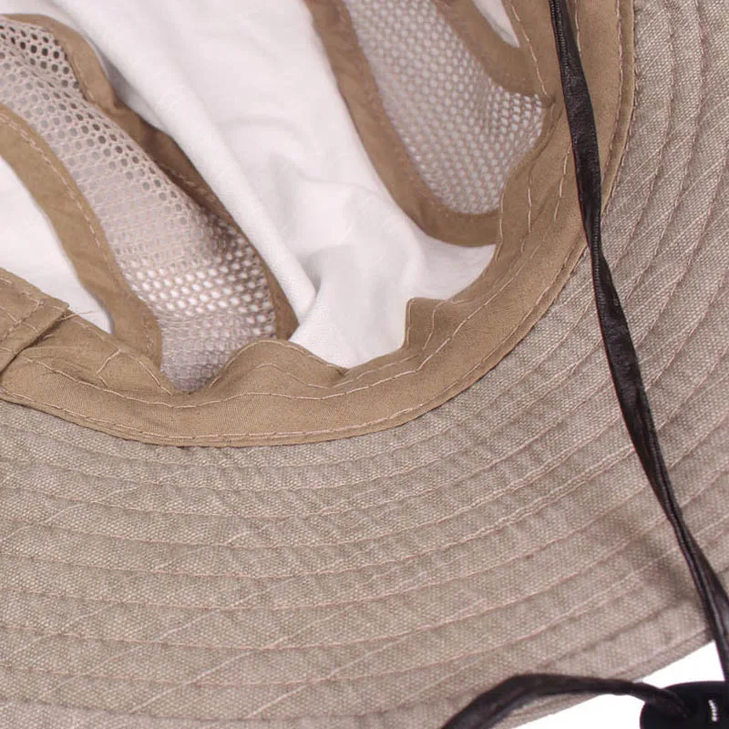 Outdoor Foldable Bucket Hat Breathable Wide Brim Fishing Sun Cap for Camping Hiking JS26