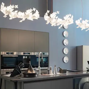 

Modern minimalist stainless steel white LED Pendant Lamp Nordic interior lighting living room bedroom dining room chandelier