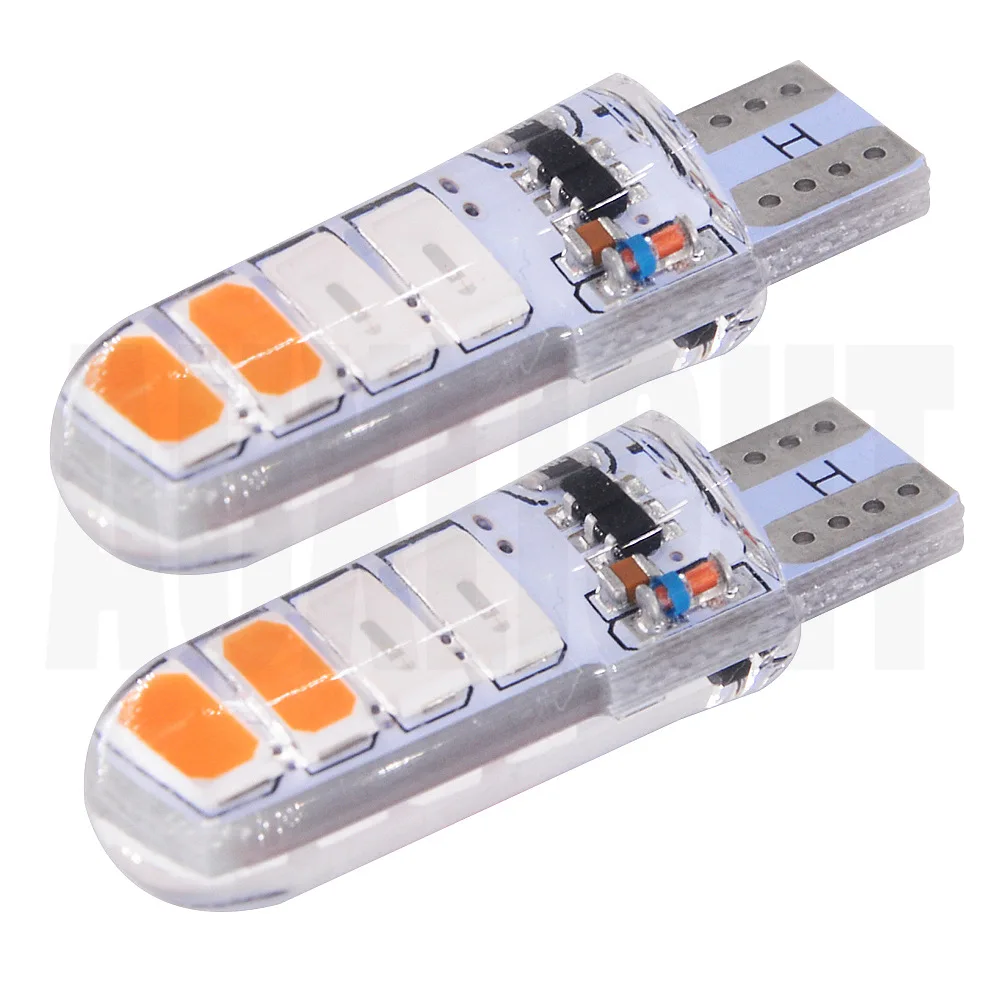 

Two Color Flash Automobile LED Lamp T10 5630 8smd Double Color Flash Lamp T10 Silicone Lamp Bulb Car Accessories