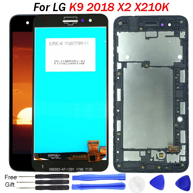 

For LG K9 2018 Lcd X2 X210K X210HM Display With frame tools Touch Screen Digitizer Assembly 5.0inch X2 X210K X210HM Display