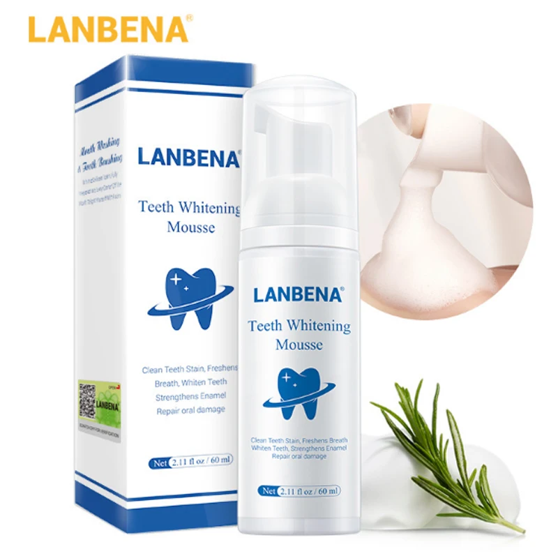 LANBENA отбеливающий мусс для отбеливания зубов, чистка белых зубов, гигиеническая зубная паста для отбеливания зубов, удаление пятен, стоматологический инструмент