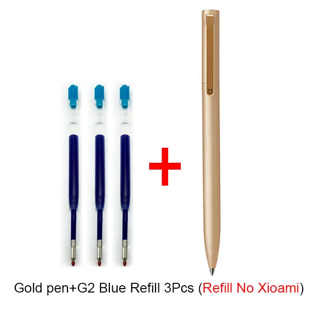 Оригинальные металлические ручки Xiaomi Mijia PREMEC Smooth Switzerland Refill 0,5 мм авторучки для письма алюминиевые ручки из сплава - Цвет: G and Blue refill