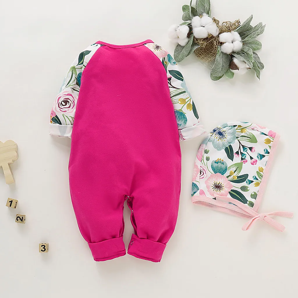 SAGACE/Зимний комбинезон с цветочным принтом для новорожденных Верхняя одежда