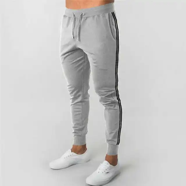 Fitness Muscle Gray Jogging Pants Solid Running Pants Men Sport Pencil Pants Men Cotton Soft Bodybuilding Joggers Gym Trousers Photo Color