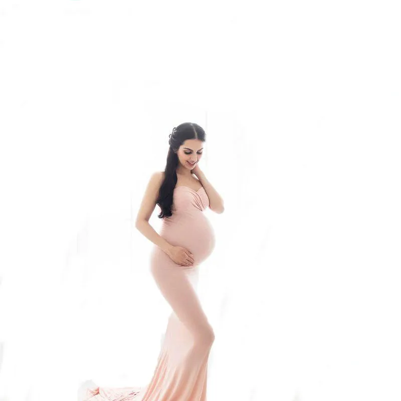 Платья для беременных, платья для фотосессии - Цвет: Розовый