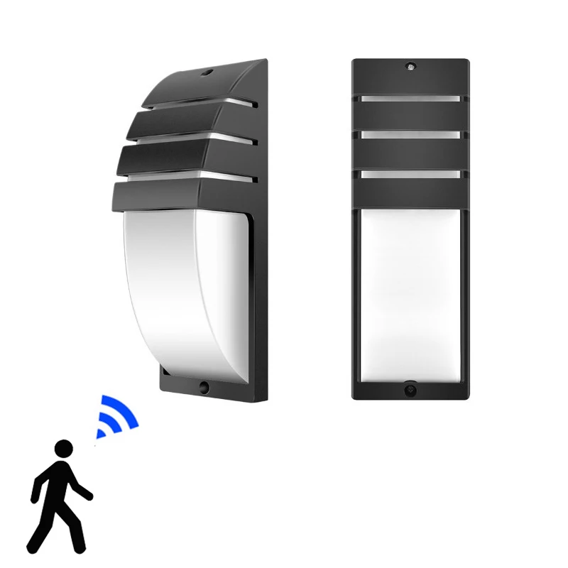 12W LED Wall Light Waterproof Porch Light Modern LED Wall Lamp Radar Motion Sensor Courtyard Garden Outdoor Light AC90~260V