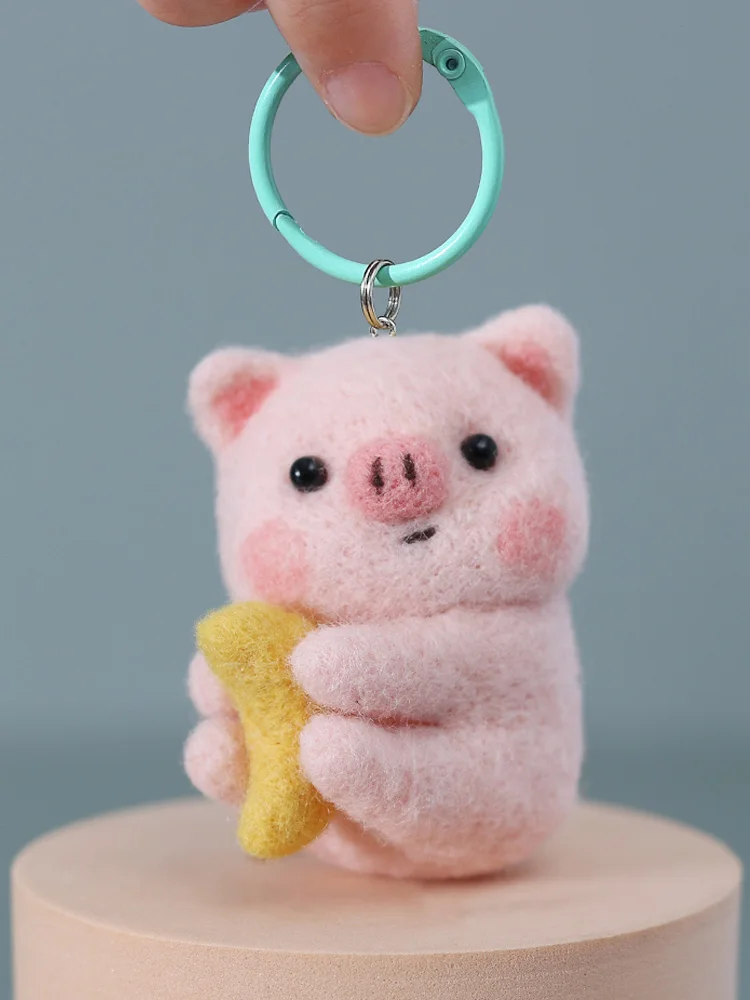 No Fashion Handmade Wool Needle Felt Kit Diy Package Lovely Hot Ins Animal Sheep Duck Tiger Deer Custom Felting Decoration Doll