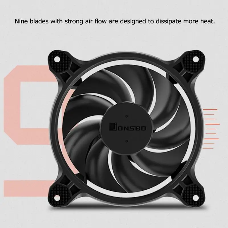 JONSBO Eclipse Plus 120 мм струящийся светодиодный чехол для настольного ПК кулер вентилятор радиатора