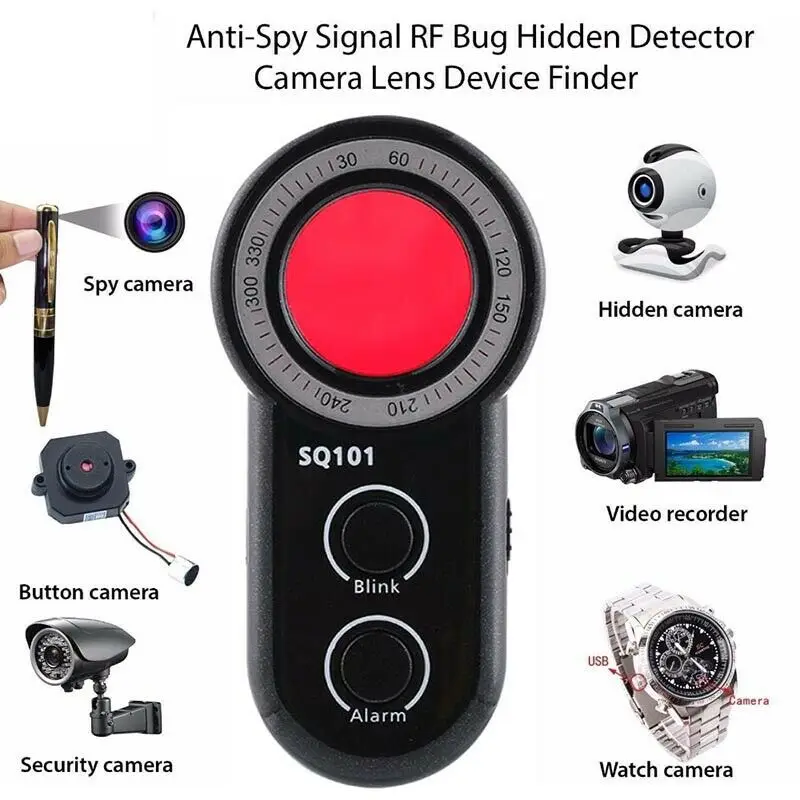SQ101 wiretap bug eavesdropping hidden camera detector full arrange mini camera spy camera RF GPS GSM tracker spy devices finder