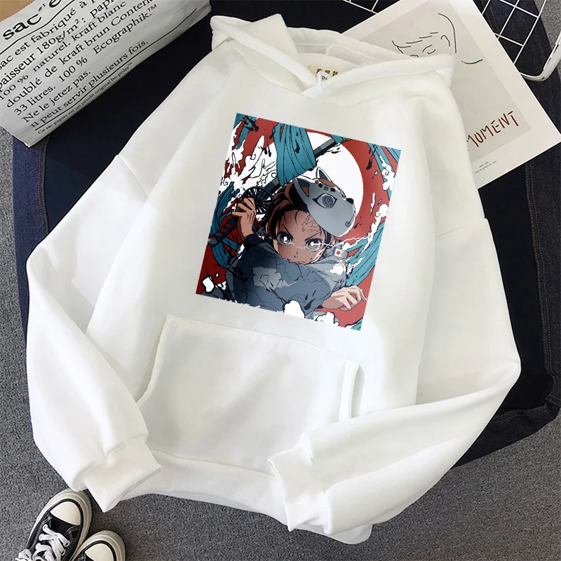 

Demon Slayer Anime Women Hoodies Print Pullover Oversized Sweatshirt Spring and Autumn Hip Hop Streetwear basic Poleron Mujer